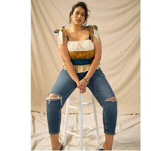 New Anthropologie Let Me Be Zuri Cropped Tie Strap Cami  $118 PLUS 16W